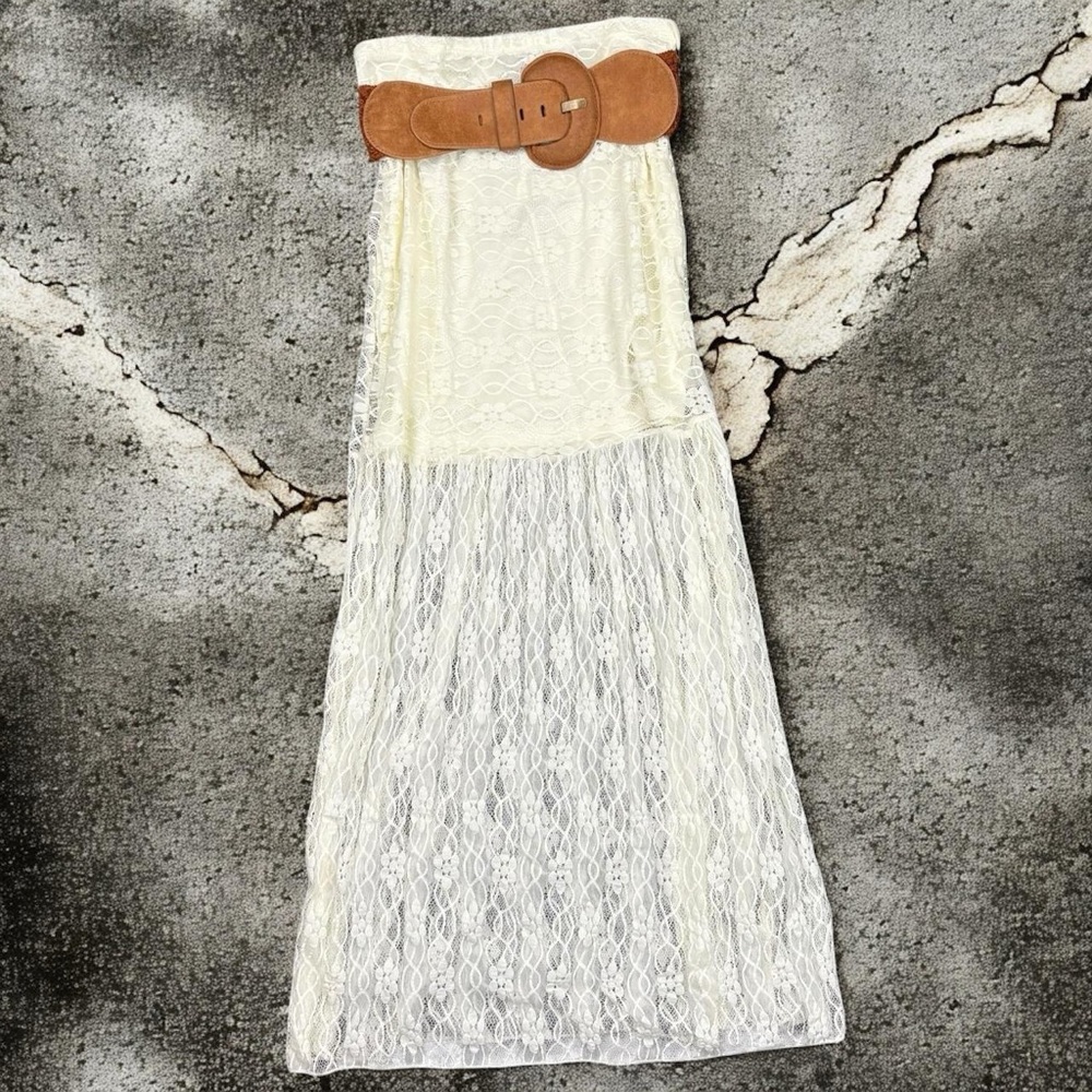 Vintage White Lace BoHo Skirt Cottage Fairy Core
